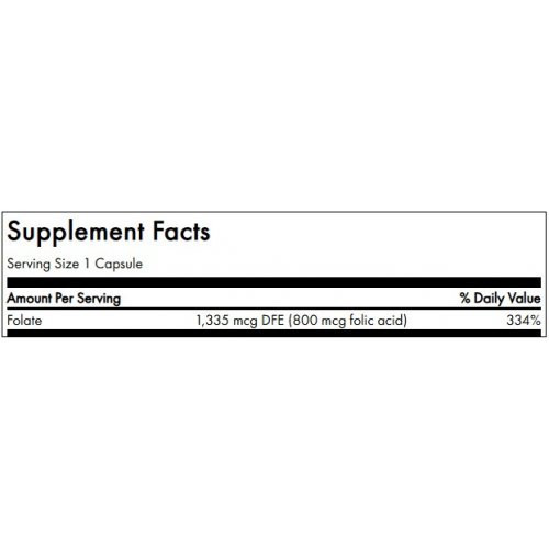 SWANSON Folic Acid Cardiovascular and Prenatal Health 800mcg Folio rūgštis (foliatai) 250 kapsulių