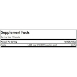 SWANSON Folic Acid Cardiovascular and Prenatal Health 800mcg Folio rūgštis (foliatai) 250 kapsulių