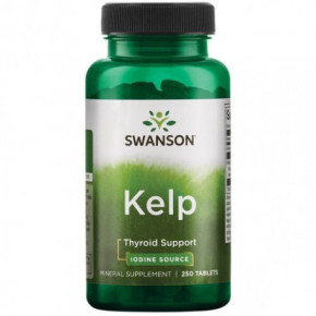 SWANSON Kelp Tyroid Support Iodine Source Natūralus jodas 250 tablečių