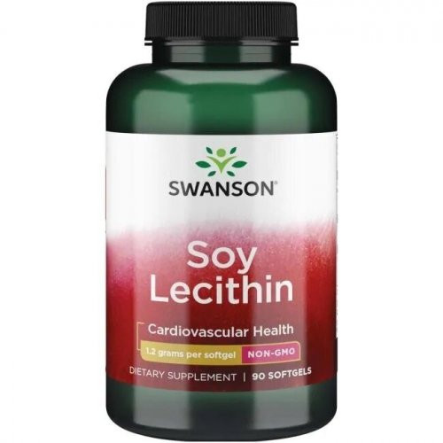 SWANSON Soy Lecithin Cardiovascular Heath 1200mg Lecitinas (be GMO) 90 kapsulių