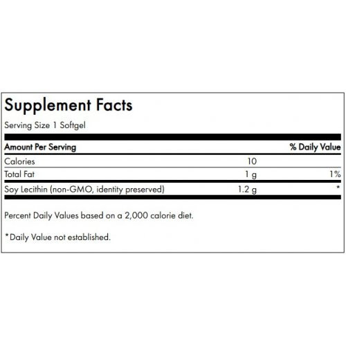 SWANSON Soy Lecithin Cardiovascular Heath 1200mg Lecitinas (be GMO) 90 kapsulių