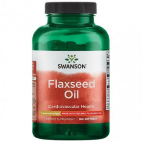 SWANSON Flexseed Oil Cardiovascular Health 1g Linų sėmenų aliejus 100 kapsulių