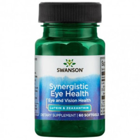 SWANSON Synergistic Eye and Vision Health Lutein and Zeaxanthin Natūralus luteinas 60 kapsulių
