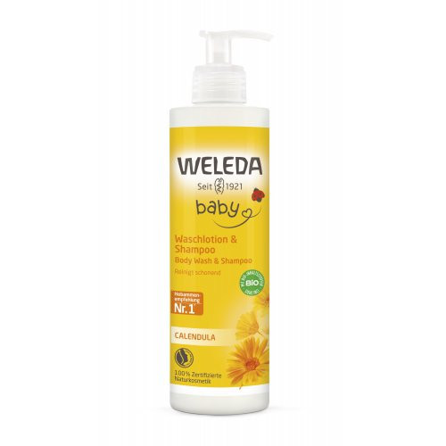 Weleda Calendula Baby Body Wash & Shampoo Vaikiškas šampūnas ir prausiklis su medetkomis 200ml