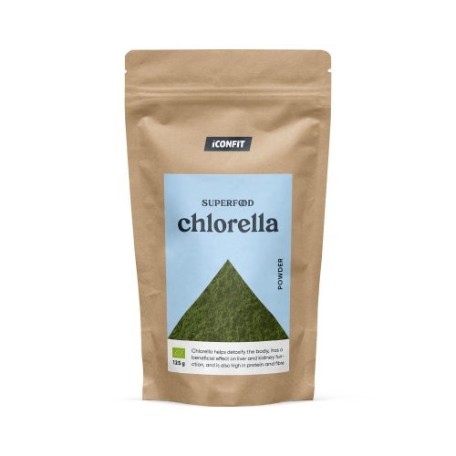 Iconfit Chlorella Powder Natural Ekologiški chlorelos dumbliai 125g