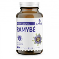Ecosh Calming Food Supplement Ramybė, su rodiolių ir pasiflorų ekstraktais bei aminorūgštimis 90 kapsulių