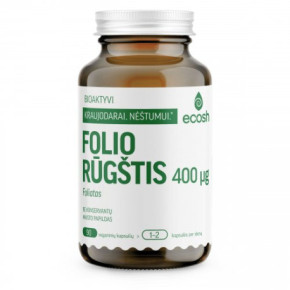 Ecosh Folic Acid 400µg Bioaktyvi folio rūgštis (foliatas) 90 kapsulių