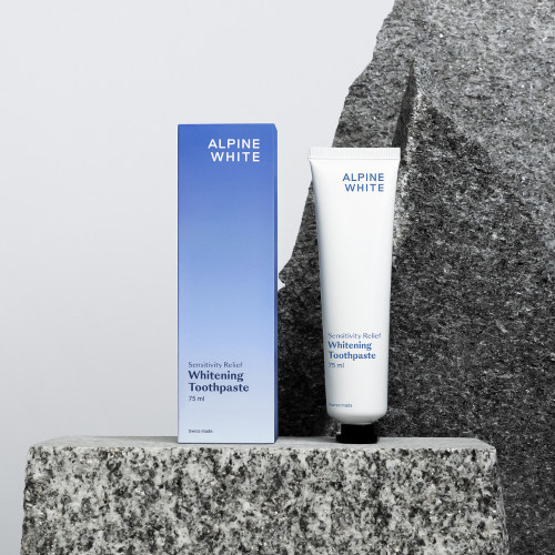 Alpine White Whitening Toothpaste Sensitivity Relief Balinanti pasta jautrioms dantenoms 75ml
