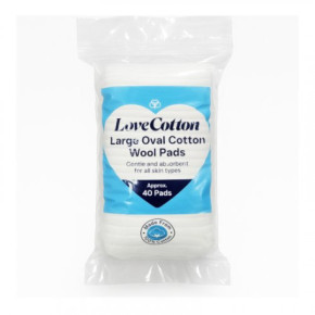 Love Cotton Large Oval Cotton Wool Pads Dideli vatos diskeliai 40vnt.
