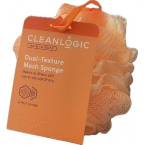 Cleanlogic Bath & Body Dual-Texture Mesh Sponge Kūno kempinė Orange