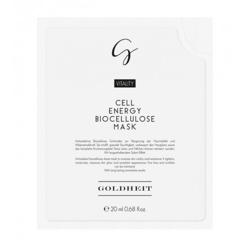 GOLDHEIT Cell Energy Biocellulose Mask Bioceliuliozės veido kaukė 20ml