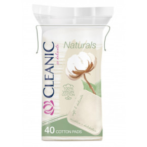 Cleanic Pure Effect Virgin Cotton Square Pads Kvadratiniai vatos diskeliai 40vnt.