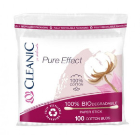 Cleanic Pure Effect Cotton Buds Kosmetiniai vatos krapštukai 100vnt