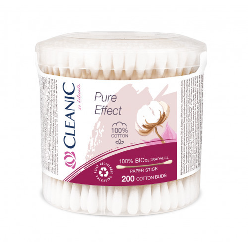 Cleanic Pure Effect Cotton Buds Kosmetiniai vatos krapštukai 100vnt