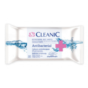 Cleanic Antibacterial Wet Wipes Drėgnos servetėlės 15vnt