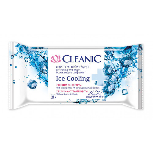 Cleanic Ice Cooling Wet Wipes Drėgnos servetėlės 15vnt