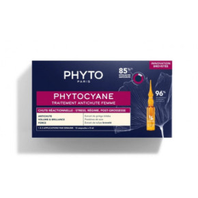 Phyto Phytocyane Anti Hair Loss Treatment For Women Ampulės nuo reakcinio plaukų slinkimo moterims 12x5ml