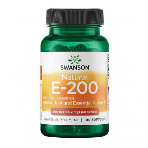 SWANSON Natural Vitamin E 134.2 mg Natūralus vitaminas E 100 kapsulių