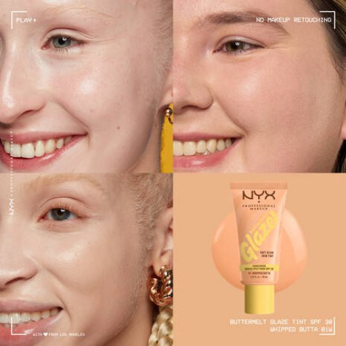 Nyx professional makeup Buttermelt Glaze Soft Glow Skin Tint SPF30 Makiažo pagrindas 30ml