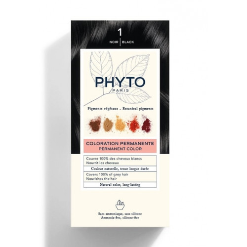 Phyto Permanent Hair Color Plaukų dažai be amoniako 1 Black