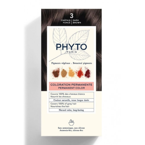 Phyto Permanent Hair Color Plaukų dažai be amoniako 1 Black