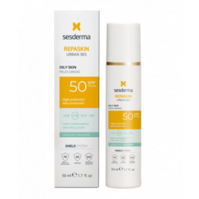Sesderma Repaskin Urban 365 Anti-Pollution SPF50 Apsauginė priemonė nuo saulės riebiai odai 50ml