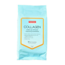 Purederm Collagen Make-Up Remover Cleansing Towelettes Drėgnos servetėlės makiažui valyti 30vnt