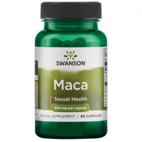 SWANSON Maca 500mg Sexual Health Maisto papildas 60 kapsulių