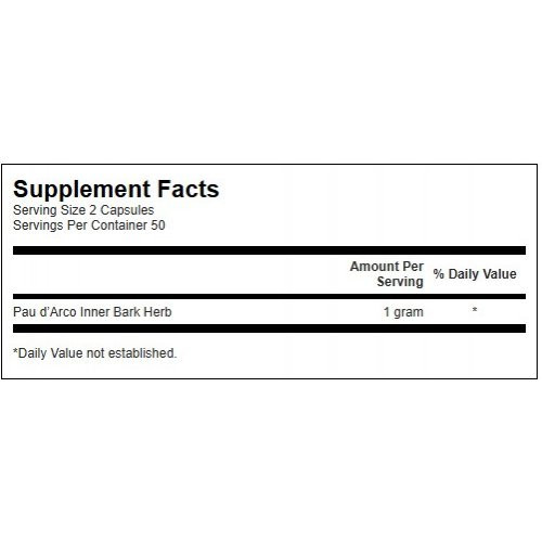 SWANSON Full Spectrum Pau d'Arco 500 mg Immune Health Maisto papildas imunitetui 100 kapsulių