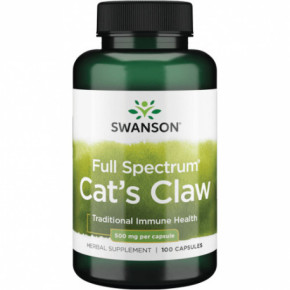 SWANSON Full Spectrum Cats Claw 500mg Traditional Immune Health Maisto papildas Una De Gato 100 kapsulių