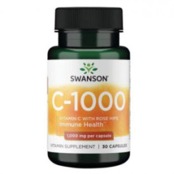 SWANSON Vitamin C with Rose Hips 1000 mg Vitaminas C su Erškėčių ekstraktu 30 kapsulių