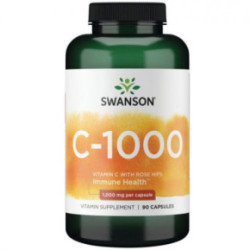 SWANSON Vitamin C with Rose Hips 1000 mg Vitaminas C su Erškėčių ekstraktu 30 kapsulių
