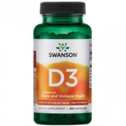 SWANSON High Potency Vitamin D3 1.000 IU (25mcg) Bone and Immune Health Vitaminas D3 250 kapsulių