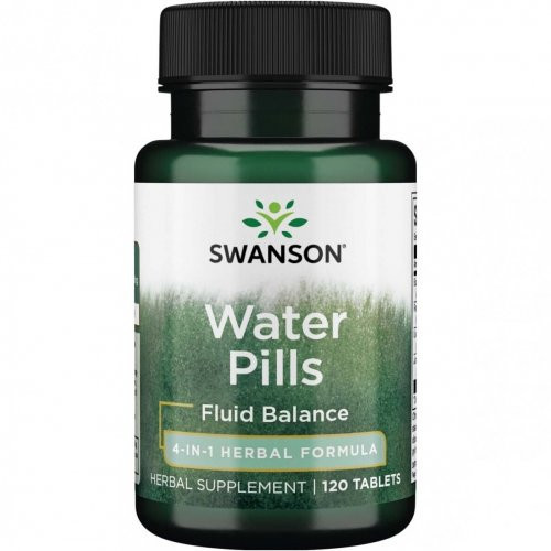 SWANSON Water Pills Fluid Balance Maisto papildas palaikyti optimaliai skysčių pusiausvyrai organizme 120 kapsulių