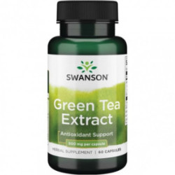 SWANSON Green Tea Extract 500mg Antioxidant Support Žaliosios arbatos ekstraktas 60 kapsulių