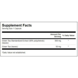 SWANSON Green Tea Extract 500mg Antioxidant Support Žaliosios arbatos ekstraktas 60 kapsulių
