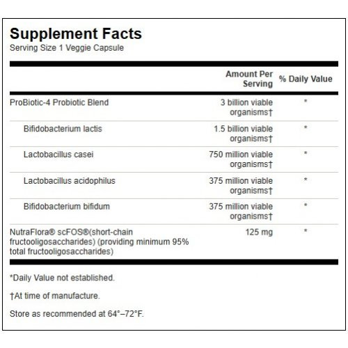 SWANSON ProBiotic-4 Digestive Health Pieno rūgšties bakterijos, probiotikai 60 kapsulių