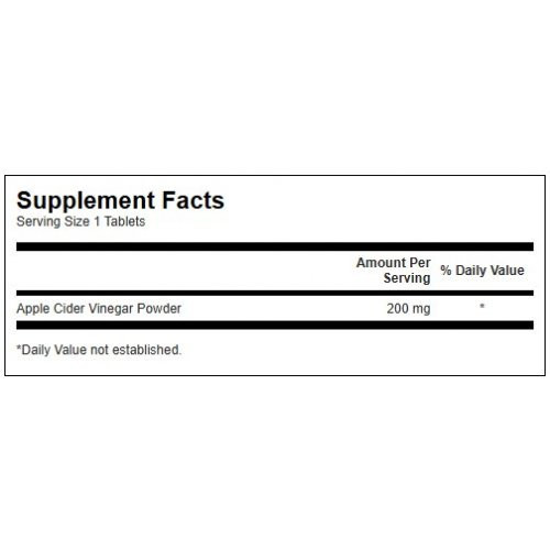 SWANSON Apple Cider Vinegar 200mg Detoxification Support Obuolių acto maisto papildas 120 kapsulių