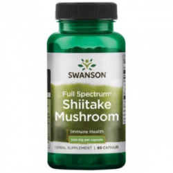 SWANSON Full Spectrum Shiitake Mushroom 500mg Immune Health Shiitake grybų maisto papildas 60 kapsulių