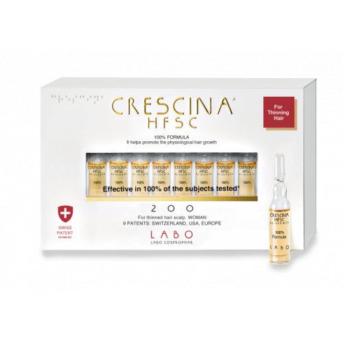 Crescina Re-Growth HFSC 200 Woman Plaukų augimą skatinanti priemonė moterims 10amp.