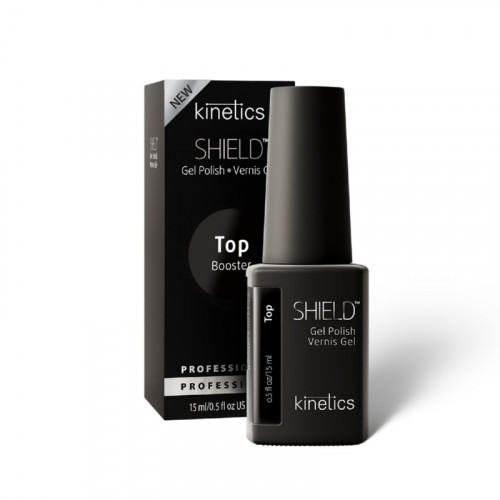 Kinetics Shield Gel Polish Vernis Gel Booster Top Gelio lako viršutinis sluoksnis be lipnumo 15ml