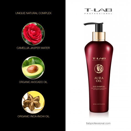 T-LAB Professional Aura Oil Intensyvaus maitinimo rinkinys sausiems ir pažeistiems plaukams