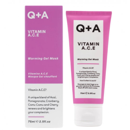 Q+A Vitamin A.C.E Warming Gel Mask Gelinė gaivinamoji veido kaukė 75ml