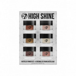 W7 cosmetics High Shine Metallic Loose Pigment Powder Set Birių pigmentinių makiažo miltelių Rinkinys