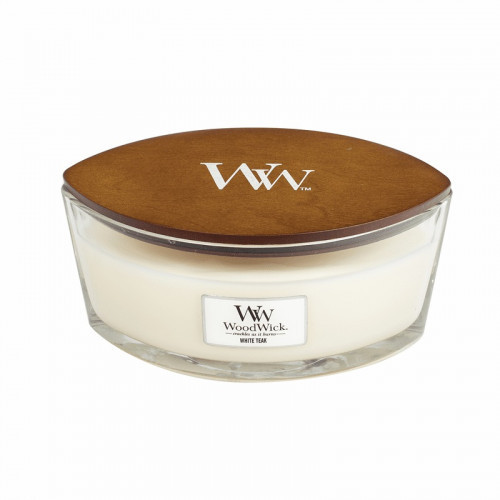 WoodWick White Teak Candle Žvakė Heartwick