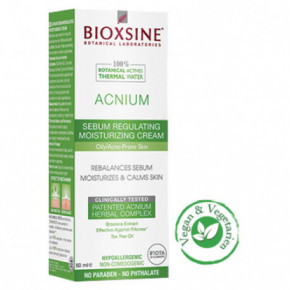 Bioxsine Acnium Sebum Regulating Moisturizing Cream Drėkinamasis kremas riebiai į aknę linkusiai odai 50ml
