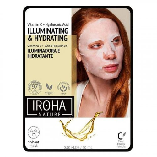 IROHA Brightening Vitamin C & Hyaluronic Acid Šviesinanti veido kaukė su vitaminu C ir hialurono rūgštimi 20ml