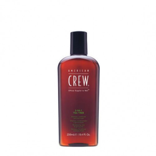 American crew 3in1 Tea-Tree Shower Essential Šampūnas, kondicionierius ir dušo želė 250ml