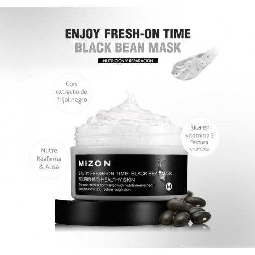Mizon Enjoy Fresh-On Time Black Bean Mask Atstatanti ir drėkinanti odą veido kaukė 100ml