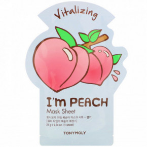 TONYMOLY I'm Real Peach Sheet Mask Gaivinamoji lakštinė veido kaukė 1 vnt.